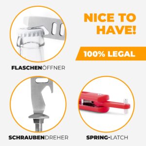Butterfly Trainer Red Besonderheiten: Flaschenöffner, Schraubendreher, Spring-Latch