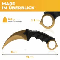 Karambit Messer Abmessungen Gold
