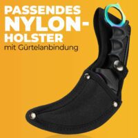 Passendes Nylon Holster mit Gürtelanbindung für Karambit Messer Rainbow