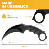 Karambit Messer Abmessungen schwarzes Modell