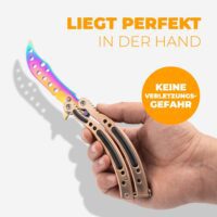 Handlage von CSGO Butterfly Trainer Copper, liegt gut in der Hand