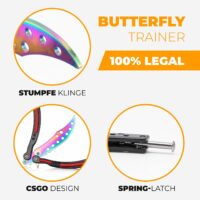 CSGO Butterfly Trainer Red Alleinstellungsmerkmale: Stumpfe Klinge, CSGO Design, Spring Latch