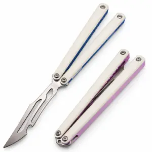 LDY Kite AL V1.5 Balisong Trainer White Scales G10